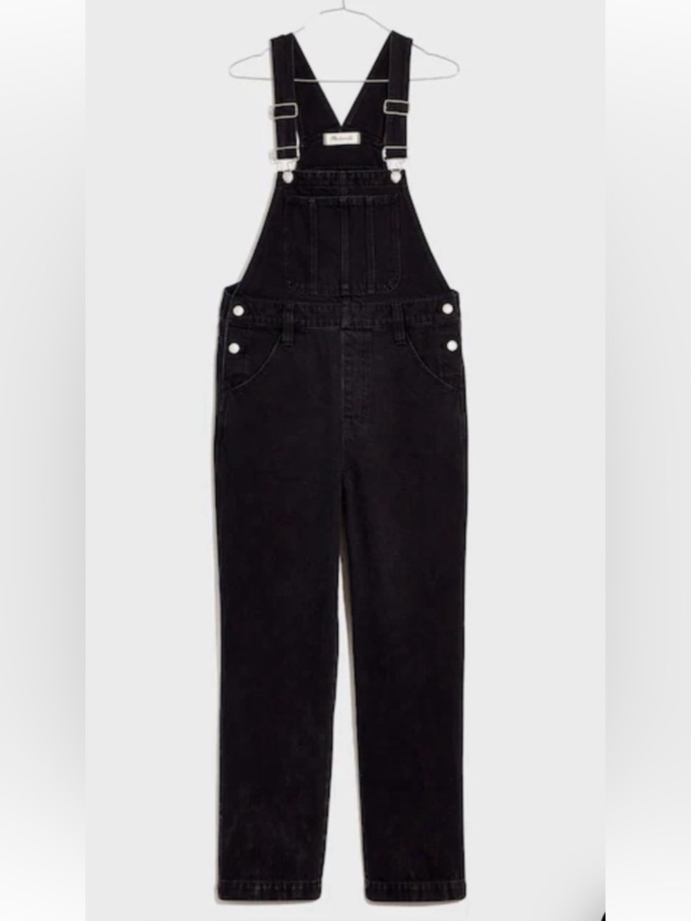 Madewell Black Denim Overall Jumpsuit Button Front Utility, S